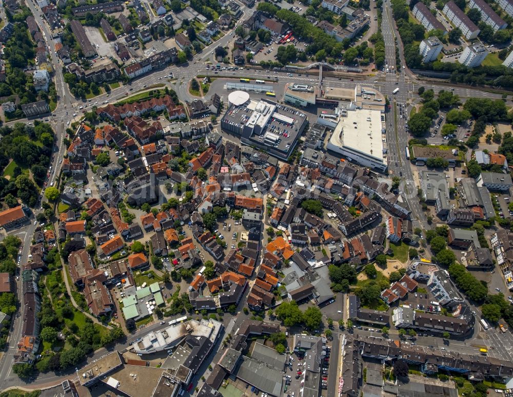 Aerial photograph Hattingen - Old Town area and city center in Hattingen in the state North Rhine-Westphalia