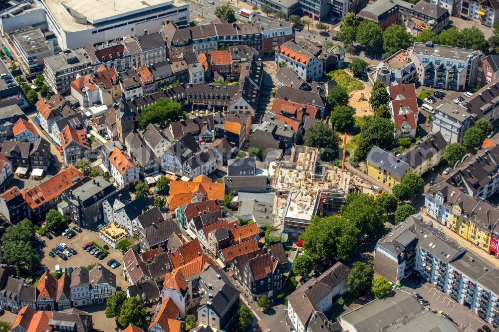 Hattingen from above - Old Town area and city center in Hattingen in the state North Rhine-Westphalia