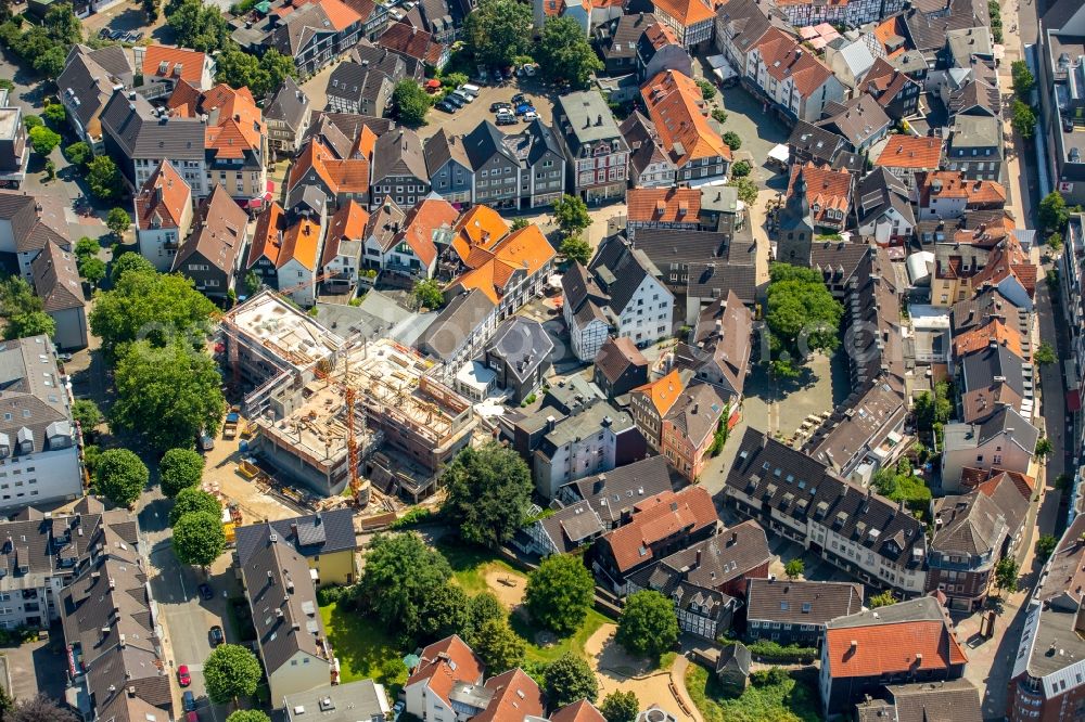 Hattingen from the bird's eye view: Old Town area and city center in Hattingen in the state North Rhine-Westphalia