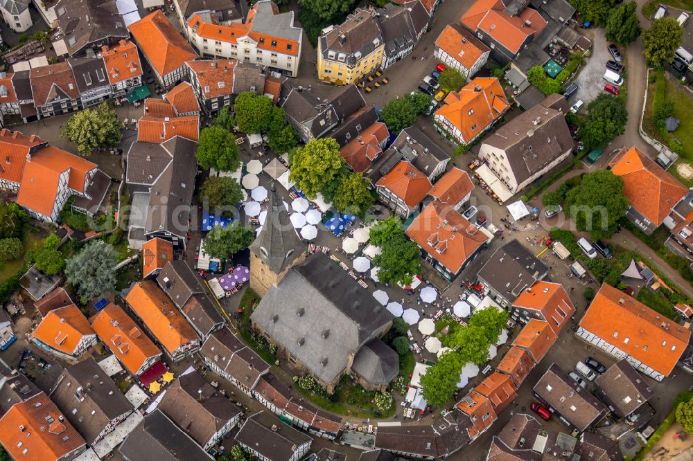 Aerial image Hattingen - Old Town area and city center in Hattingen in the state North Rhine-Westphalia