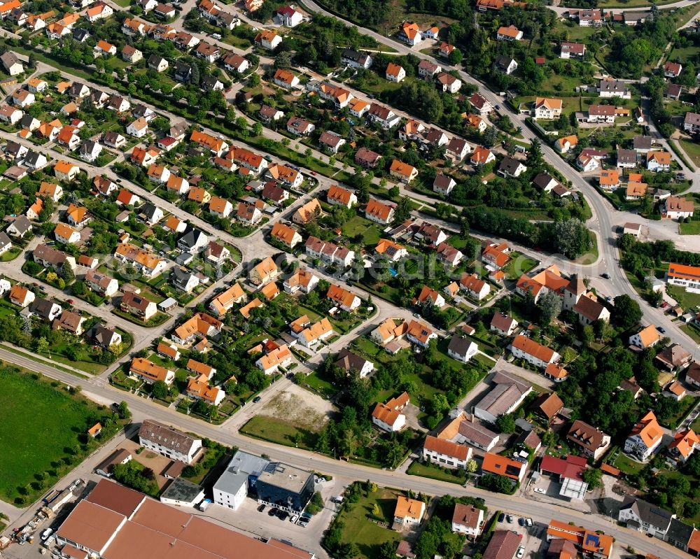 Herrieden from the bird's eye view: Old Town area and city center in Herrieden in the state Bavaria, Germany