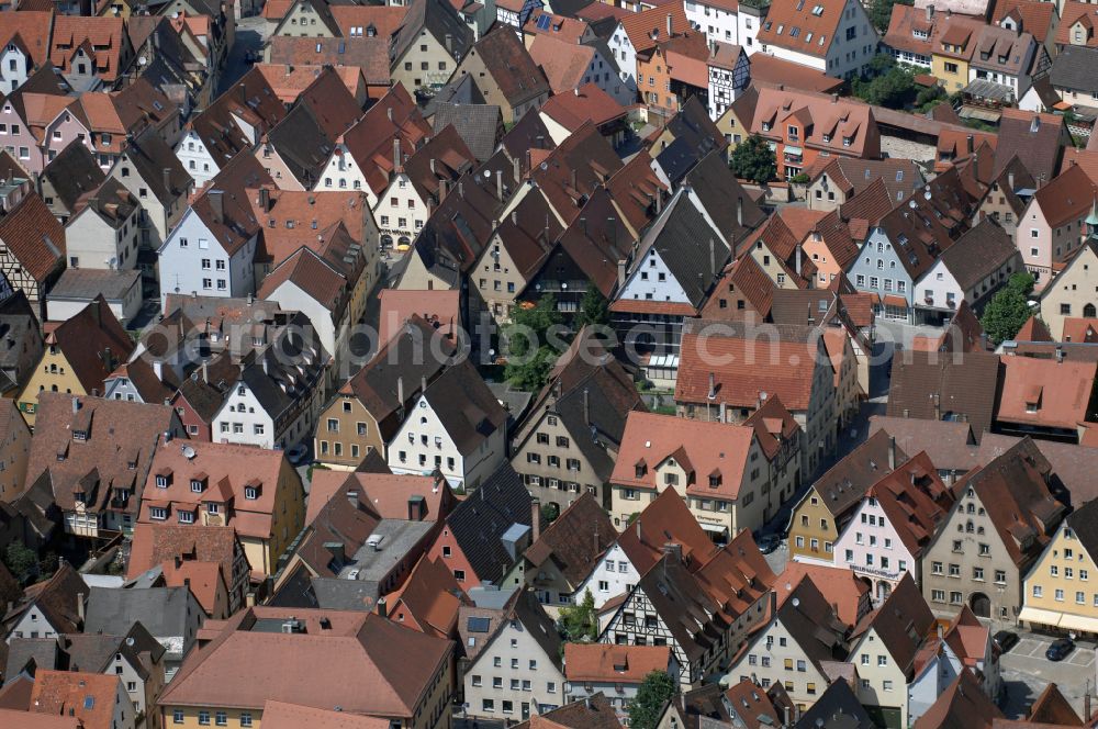 Hersbruck from the bird's eye view: Old Town area and city center in Hersbruck in the state Bavaria, Germany