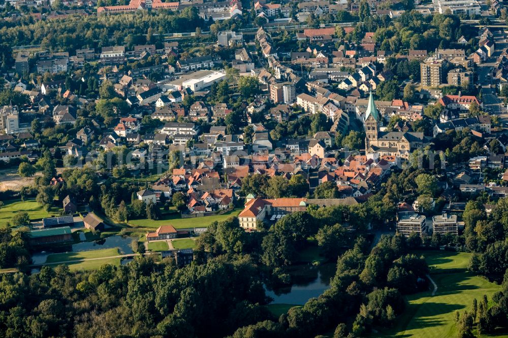 Aerial photograph Herten - Old Town area and city center on street Freiheit in the district Westerholt in Herten at Ruhrgebiet in the state North Rhine-Westphalia, Germany