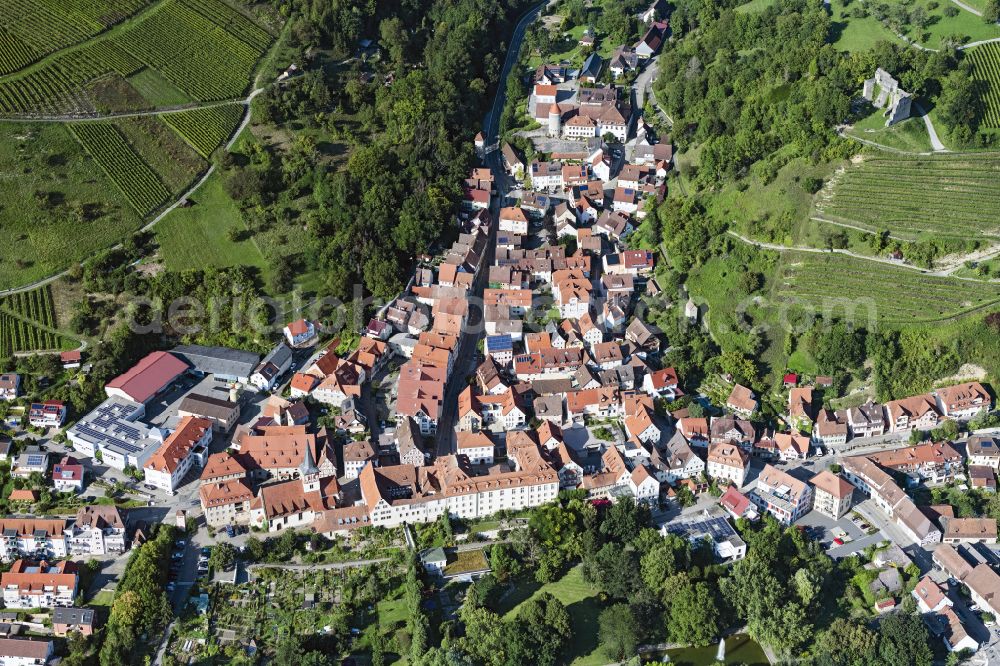 Aerial image Ingelfingen - Old Town area and city center in Ingelfingen in the state Baden-Wuerttemberg, Germany