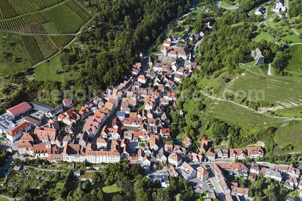 Aerial photograph Ingelfingen - Old Town area and city center in Ingelfingen in the state Baden-Wuerttemberg, Germany