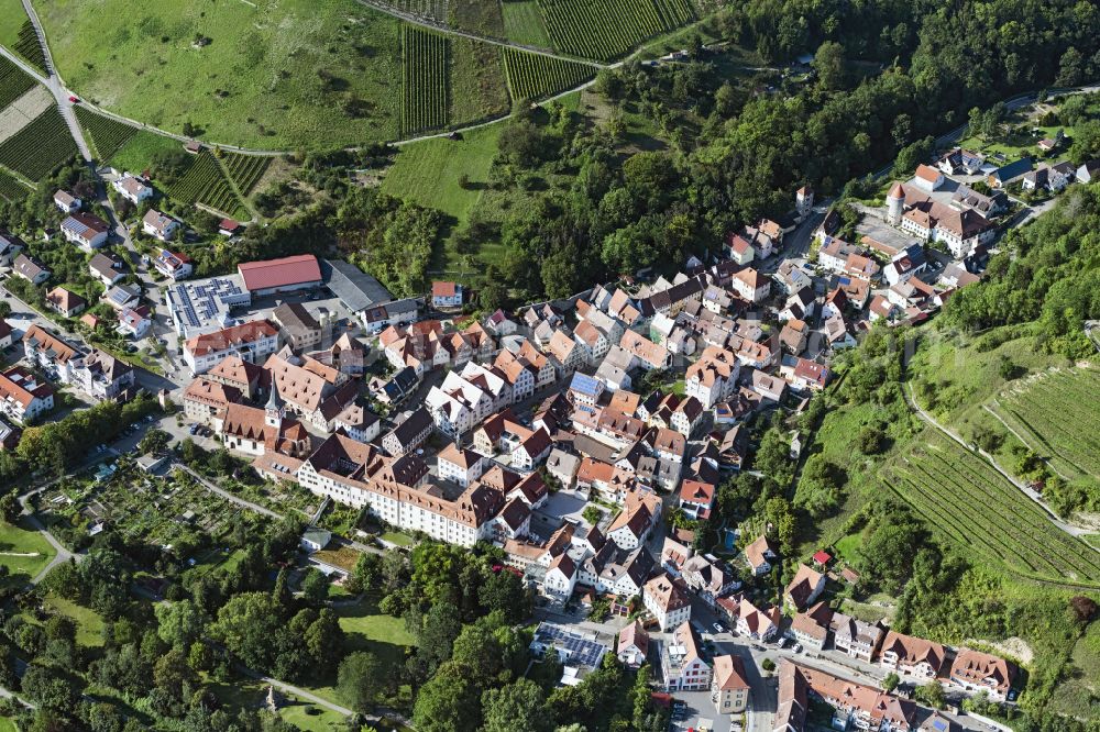 Aerial image Ingelfingen - Old Town area and city center in Ingelfingen in the state Baden-Wuerttemberg, Germany