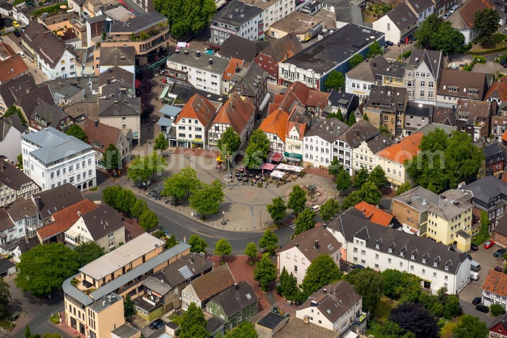 Aerial image Kamen - Old Town area and city center in Kamen in the state North Rhine-Westphalia