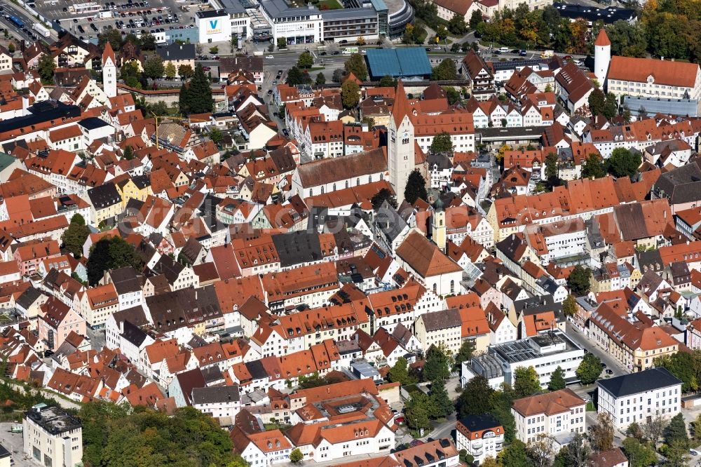 Aerial photograph Kaufbeuren - Old Town area and city center in Kaufbeuren in the state Bavaria, Germany