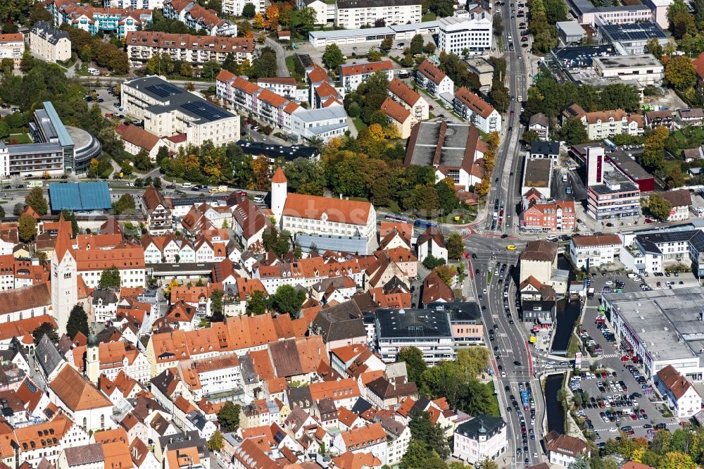 Aerial photograph Kaufbeuren - Old Town area and city center in Kaufbeuren in the state Bavaria, Germany