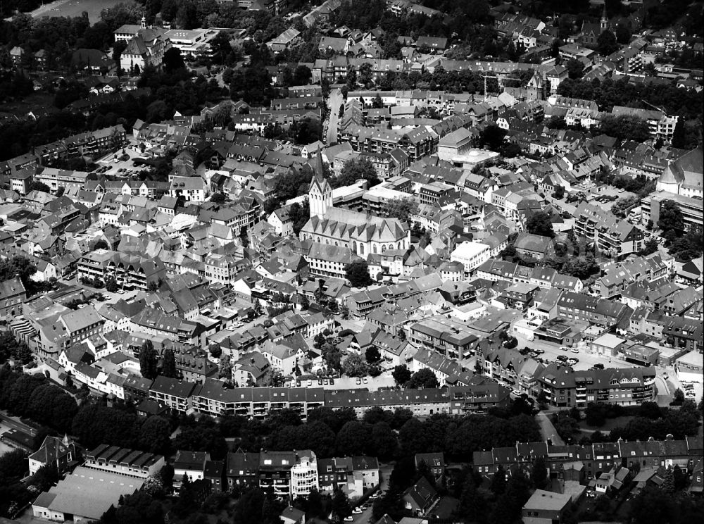 Kempen from above - Old Town area and city center in Kempen in the state North Rhine-Westphalia, Germany