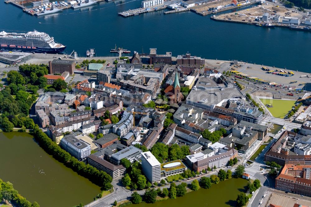 Kiel from above - Old Town area and city center in Kiel in the state Schleswig-Holstein, Germany