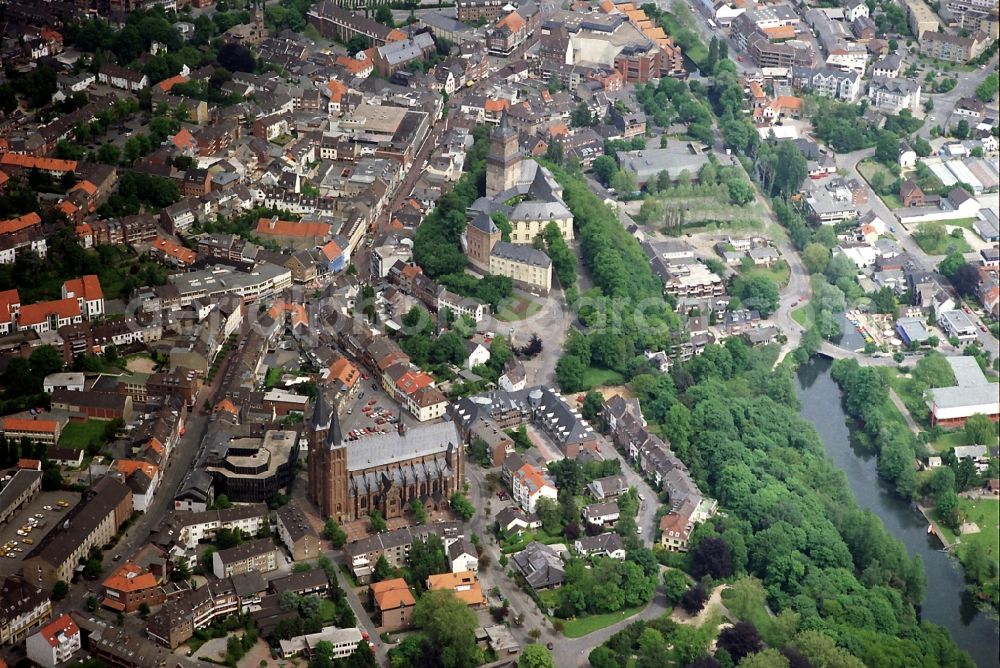 Aerial image Kleve - Old Town area and city center in Kleve in the state North Rhine-Westphalia