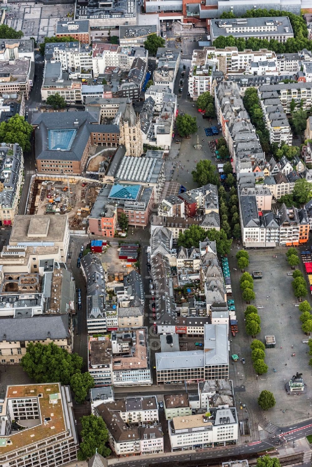 Aerial photograph Köln - Old Town area and city center in Cologne in the state North Rhine-Westphalia, Germany