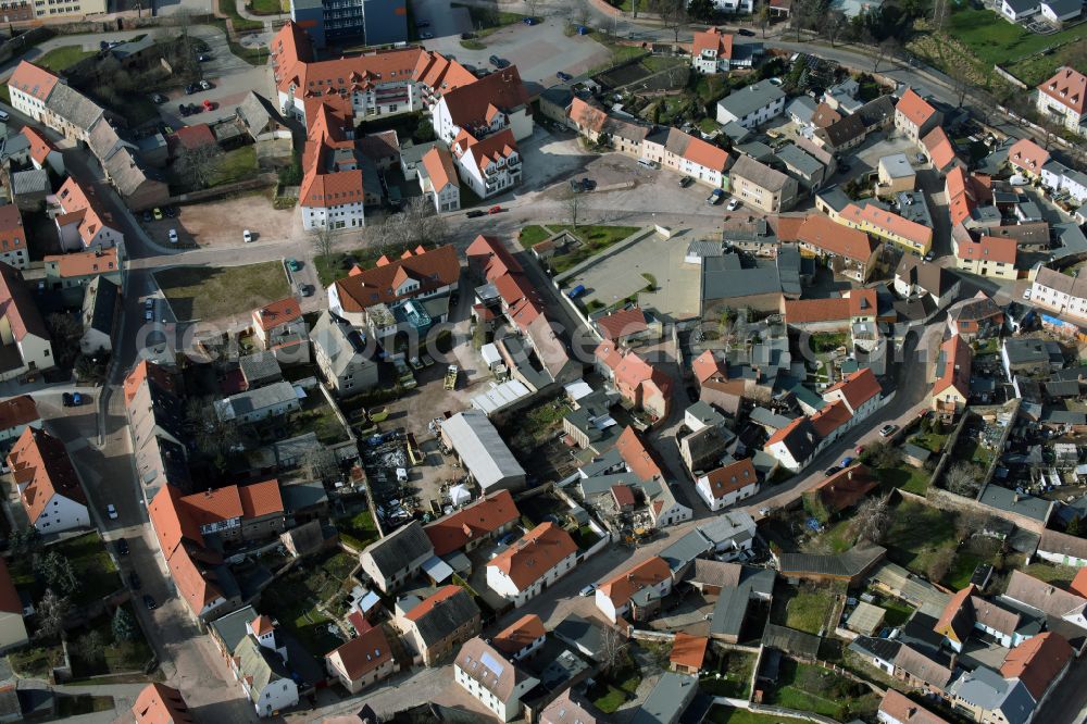 Könnern from above - Old Town area and city center in Koennern in the state Saxony-Anhalt, Germany