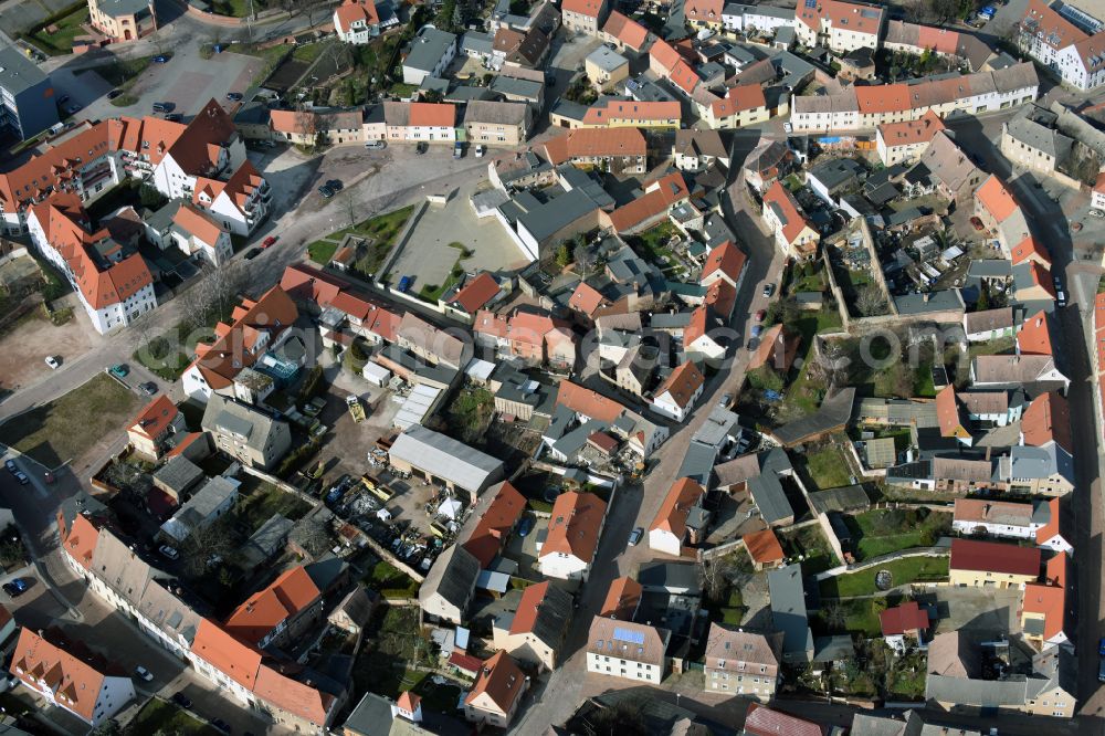 Aerial image Könnern - Old Town area and city center in Koennern in the state Saxony-Anhalt, Germany