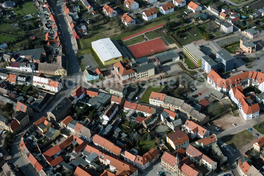 Aerial photograph Könnern - Old Town area and city center in Koennern in the state Saxony-Anhalt, Germany