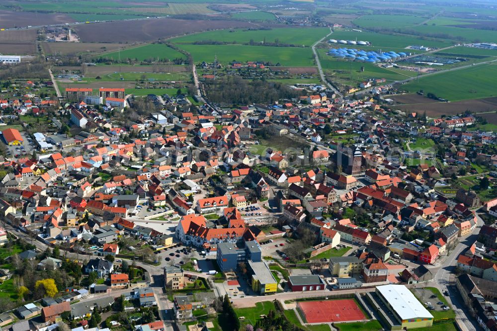 Aerial image Könnern - Old Town area and city center in Koennern in the state Saxony-Anhalt, Germany