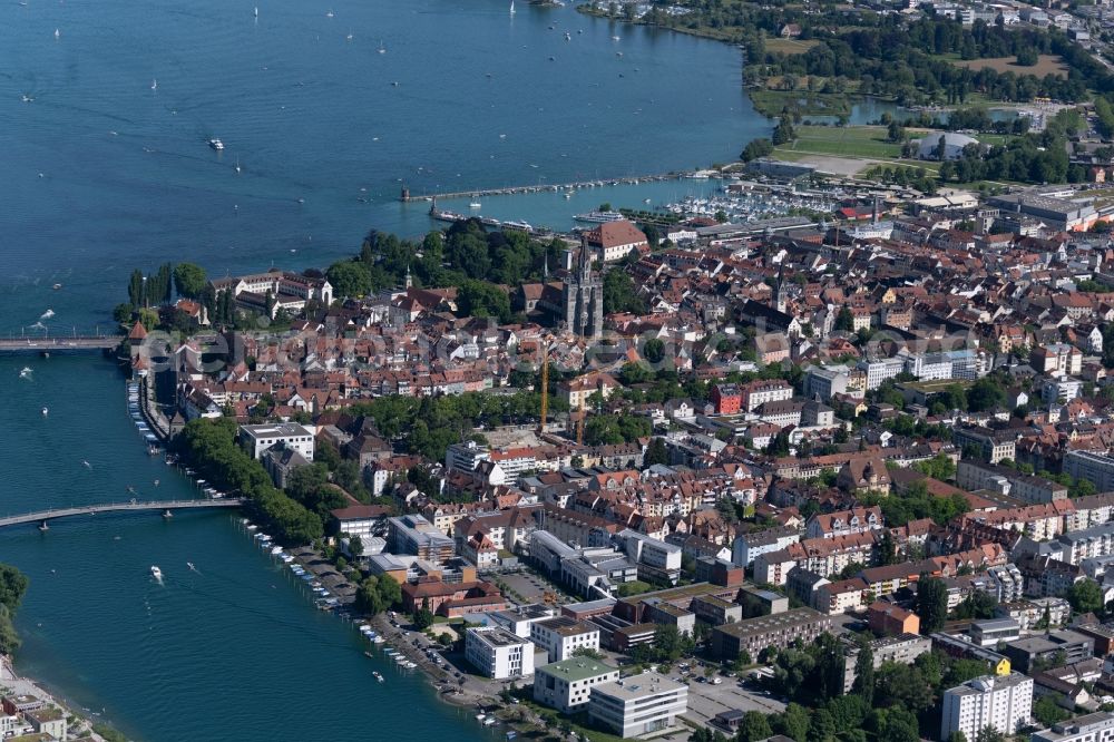 Aerial photograph Konstanz - Old Town area and city center in Konstanz in the state Baden-Wuerttemberg, Germany