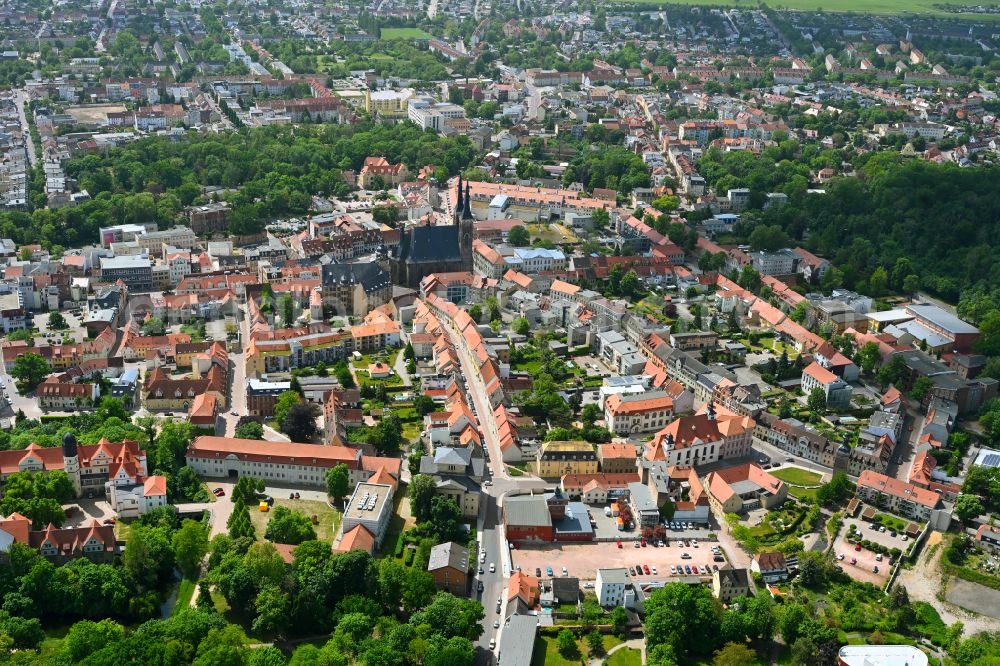 Aerial image Köthen (Anhalt) - Old Town area and city center in Köthen (Anhalt) in the state Saxony-Anhalt, Germany