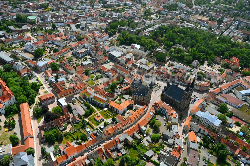 Aerial photograph Köthen (Anhalt) - Old Town area and city center in Köthen (Anhalt) in the state Saxony-Anhalt, Germany