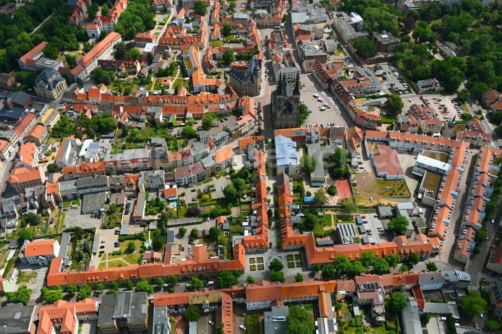 Aerial photograph Köthen (Anhalt) - Old Town area and city center in Köthen (Anhalt) in the state Saxony-Anhalt, Germany