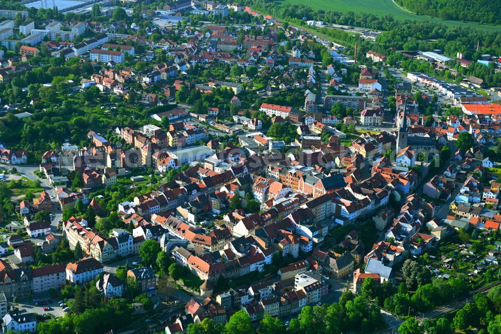 Aerial photograph Löbschütz - Old Town area and city center in Löbschütz in the state Thuringia, Germany