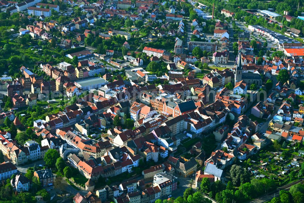 Löbschütz from above - Old Town area and city center in Löbschütz in the state Thuringia, Germany