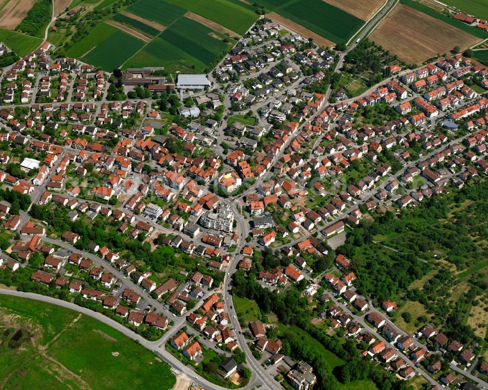 Aerial photograph Leutenbach - Old Town area and city center in Leutenbach in the state Baden-Wuerttemberg, Germany