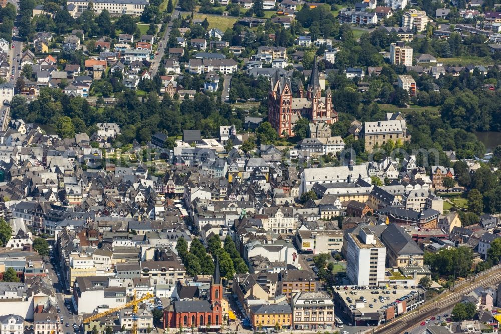 Aerial image Limburg an der Lahn - Old Town area and city center in Limburg an der Lahn in the state Hesse