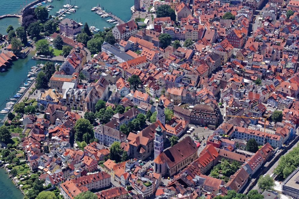Aerial image Lindau (Bodensee) - Island area Lindau with the village center in Lindau (Bodensee) in the state Bavaria, Germany
