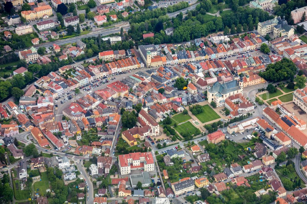 Aerial image Litomysl - Leitomischl - Old Town area and city center in Litomysl - Leitomischl in Pardubicky kraj - Pardubitzer Region, Czech Republic