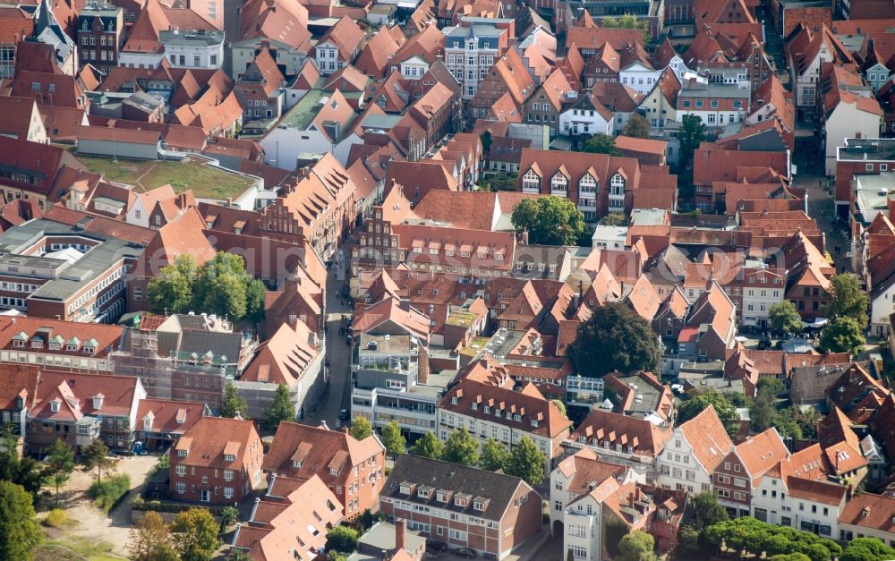 Aerial image Lüneburg - Old Town area and city center of Lueneburg in the state Lower Saxony, Germany