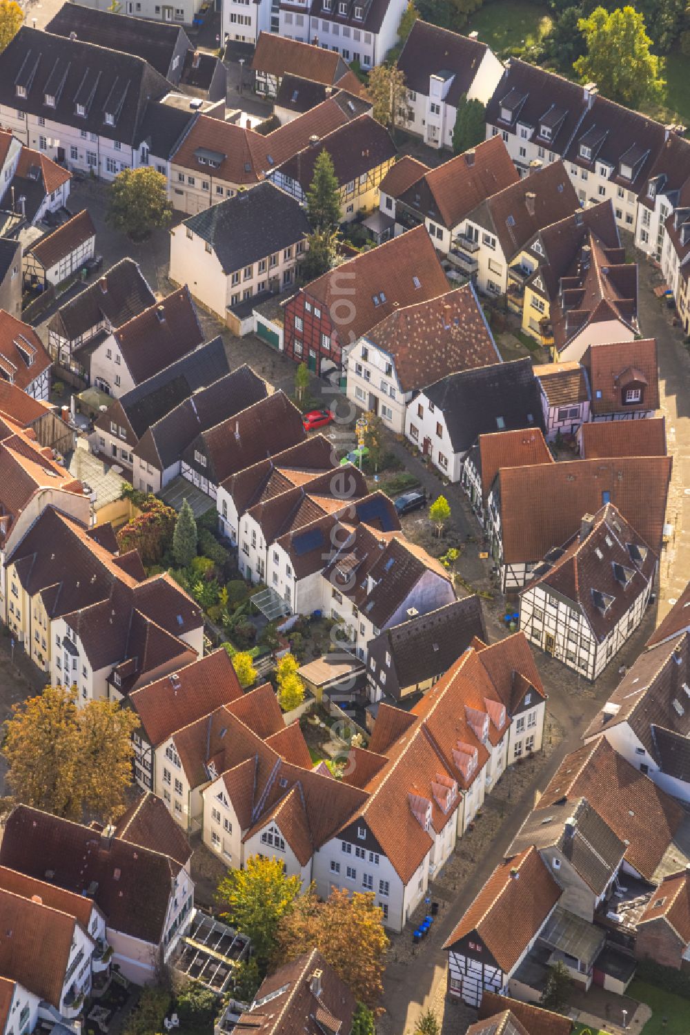 Aerial photograph Lünen - Old Town area and city center on street Silberstrasse in Luenen at Ruhrgebiet in the state North Rhine-Westphalia, Germany