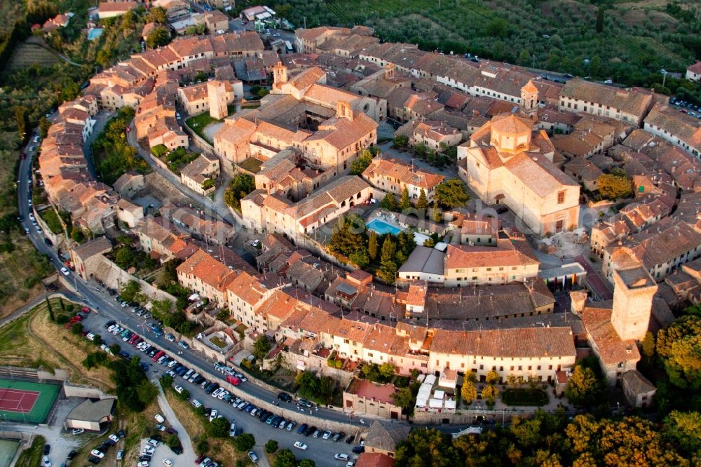 Lucignano from above - Old Town area and city center in Lucignano in Toscana, Italy