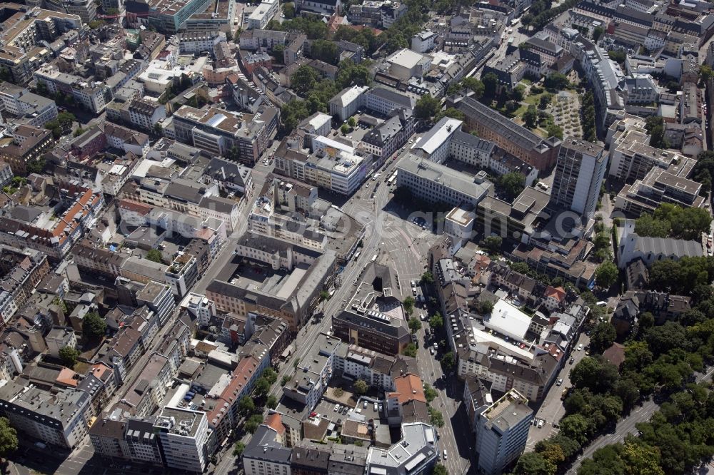 Aerial image Mainz - Old Town area and city center near Muensterplatz in Mainz in the state Rhineland-Palatinate