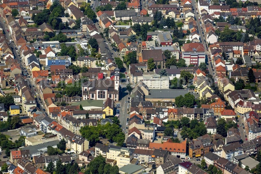 Mannheim from the bird's eye view: Old Town area and city center in Mannheim in the state Baden-Wuerttemberg