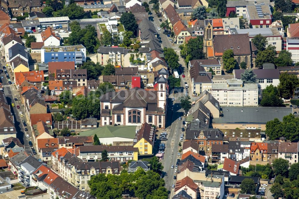 Aerial image Mannheim - Old Town area and city center in Mannheim in the state Baden-Wuerttemberg