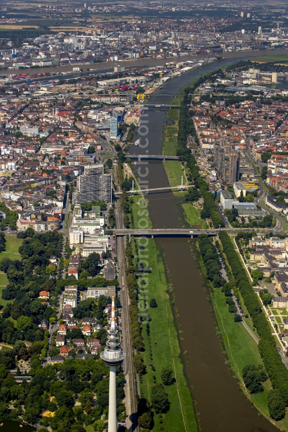 Aerial photograph Mannheim - Old Town area and city center in Mannheim in the state Baden-Wuerttemberg