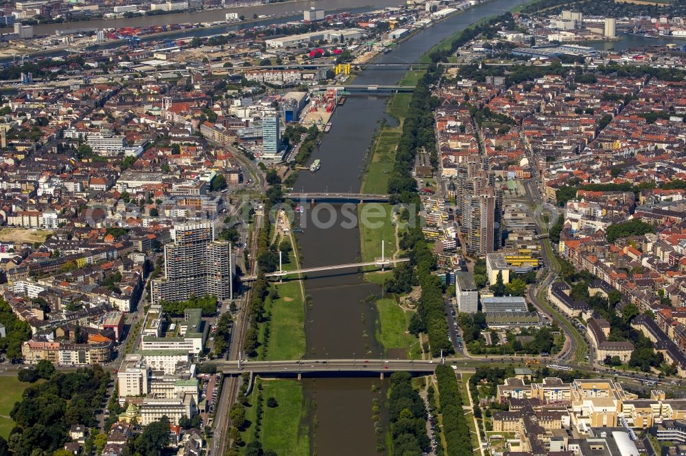 Mannheim from above - Old Town area and city center in Mannheim in the state Baden-Wuerttemberg