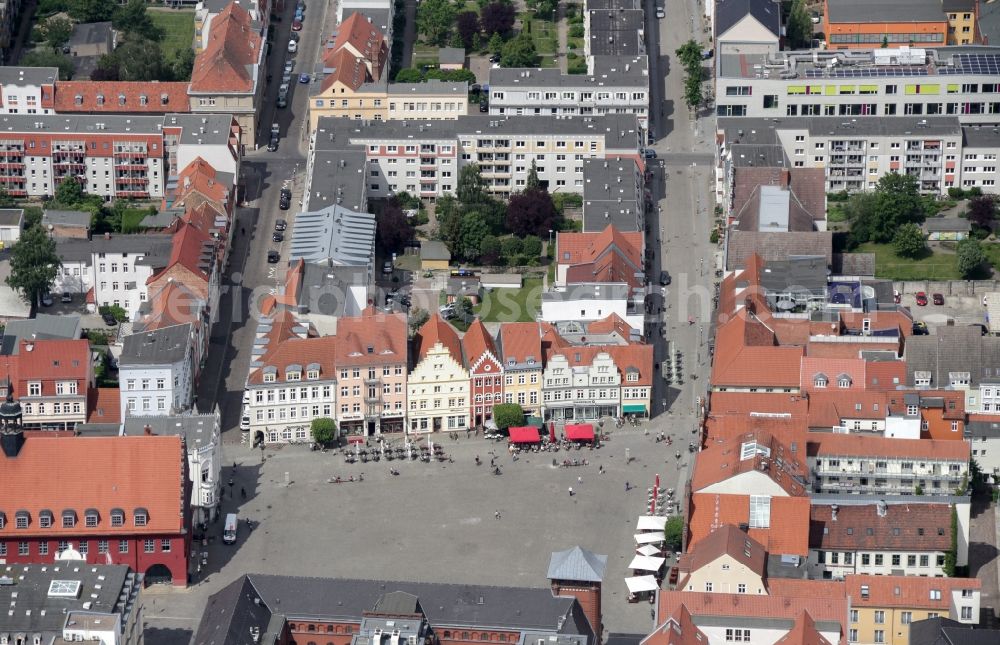 Greifswald from the bird's eye view: Old Town area and city center and Markt in Greifswald in the state Mecklenburg - Western Pomerania, Germany