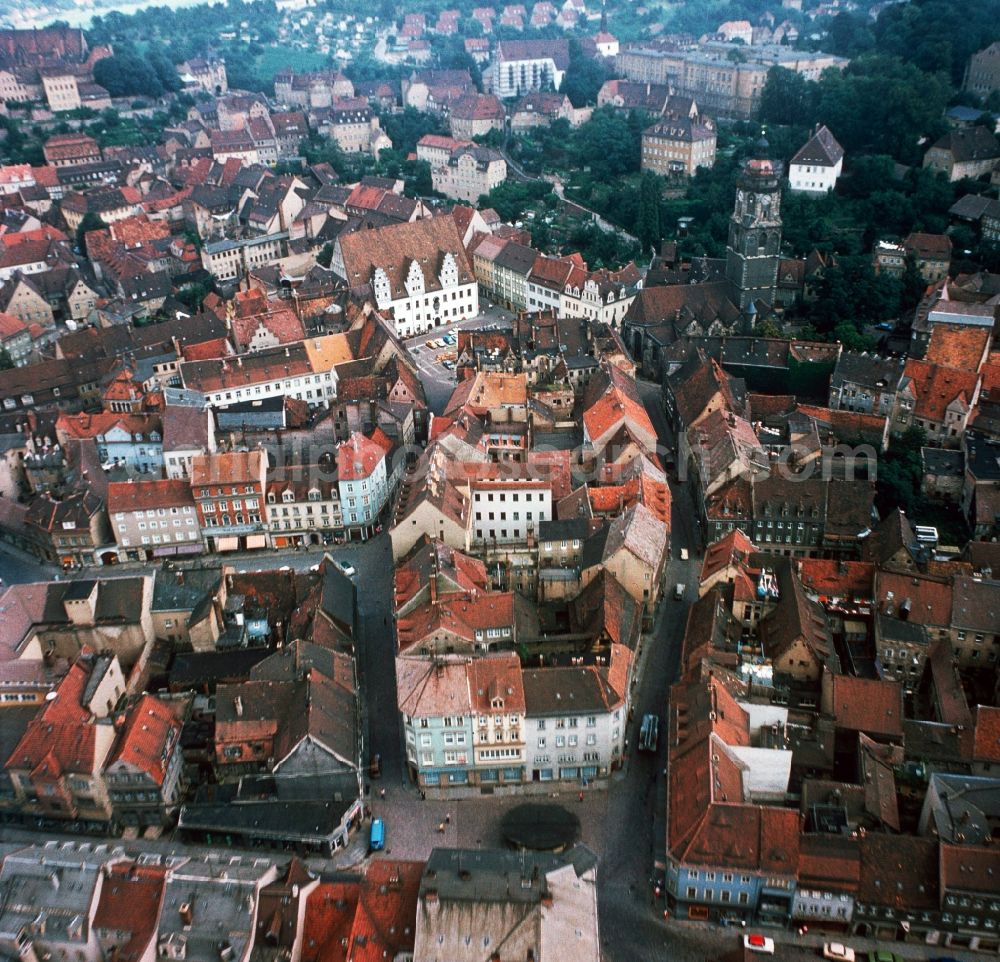 Aerial photograph Meißen - Old Town area and city center in Meissen in the state Saxony