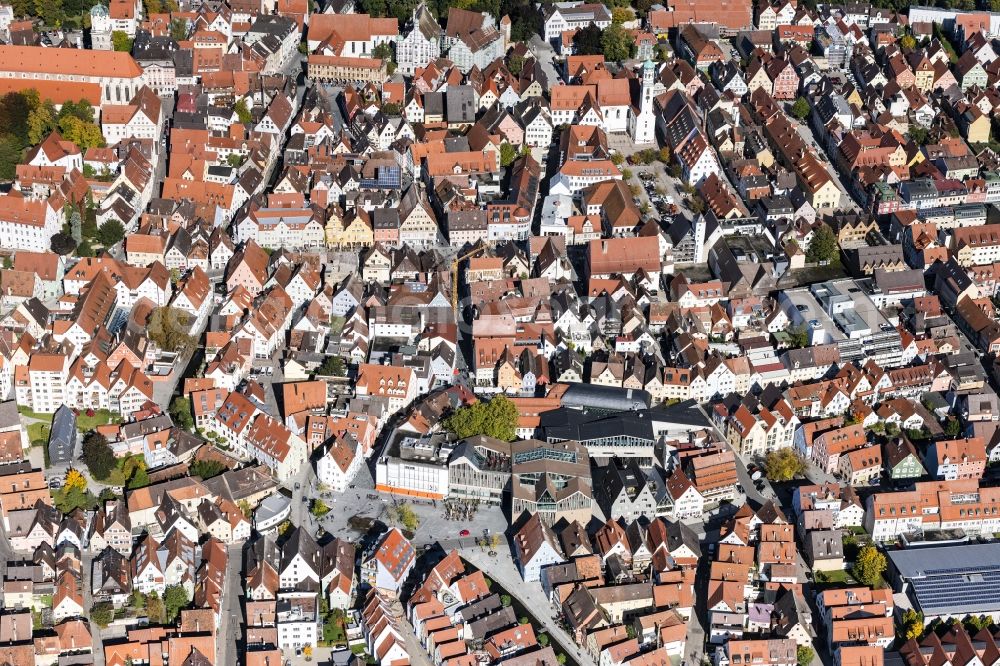 Aerial image Memmingen - Old Town area and city center in Memmingen in the state Bavaria, Germany