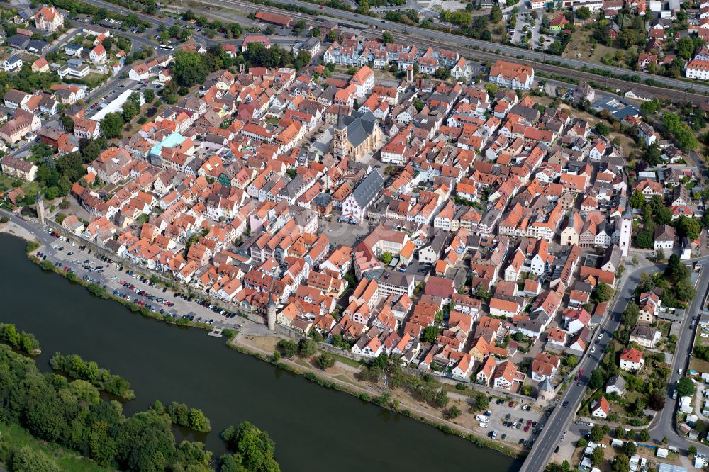 Aerial image Mühlbach - Old Town area and city center in Mühlbach in the state Bavaria, Germany