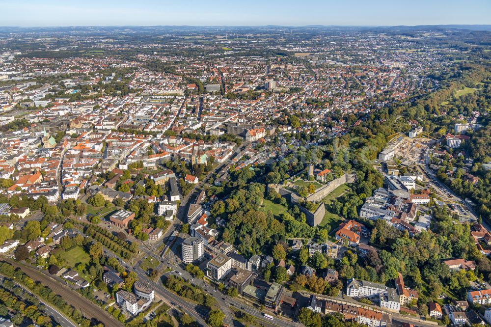 Aerial image Mitte - Old Town area and city center in Mitte in the state North Rhine-Westphalia, Germany