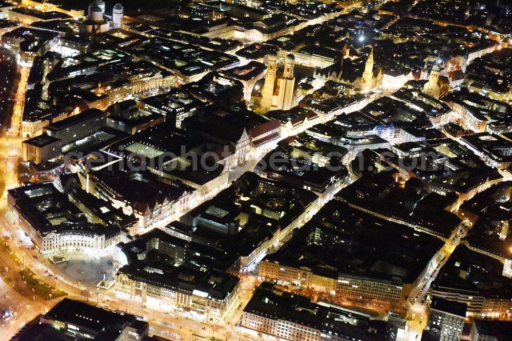 München from the bird's eye view: Old Town area and city center in Munich in the state Bavaria