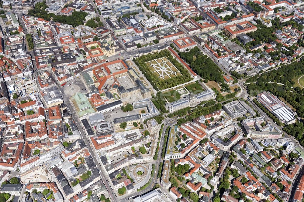 Aerial image München - Old Town area and city center on street Karl-Scharnagl-Ring in Munich in the state Bavaria, Germany