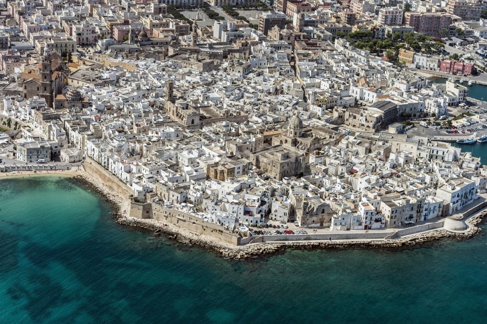 Monopoli from above - Old Town area and city center in Monopoli in Italy