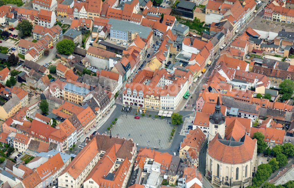 Aerial image Naumburg (Saale) - Old Town area and city center in Naumburg (Saale) in the state Saxony-Anhalt, Germany