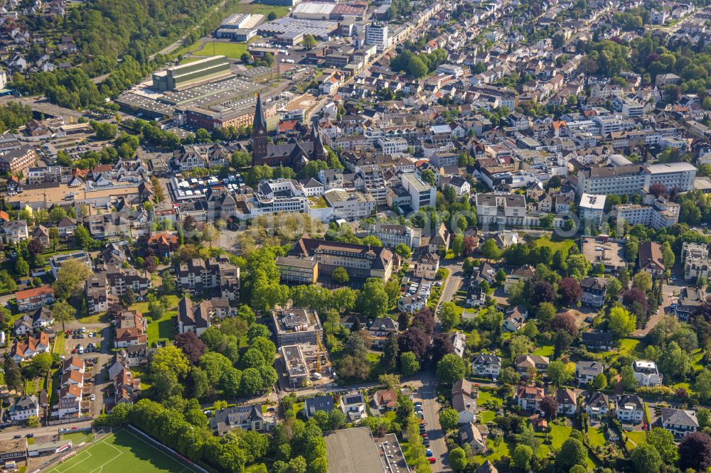 Neheim from above - Old Town area and city center in Neheim at Sauerland in the state North Rhine-Westphalia, Germany