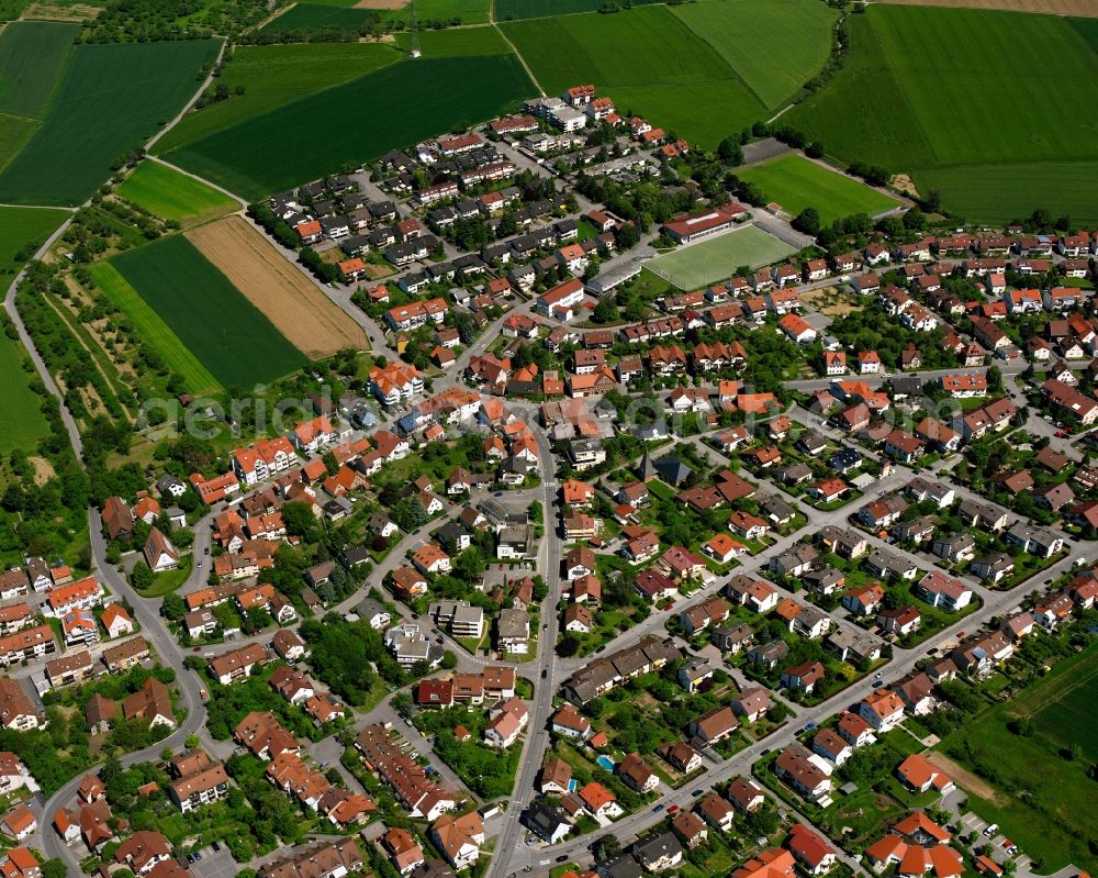 Nellmersbach from above - Old Town area and city center in Nellmersbach in the state Baden-Wuerttemberg, Germany